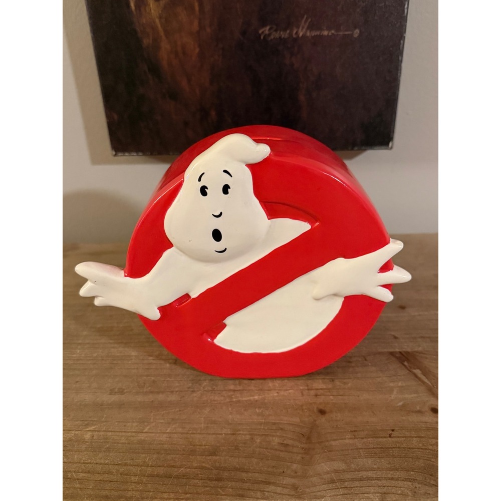 Ghostbusters Logo Ceramic Coin Bank FAB Starpoint Red White 2016 Movie Decor